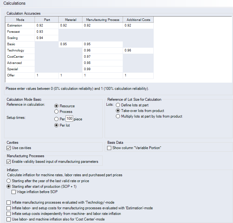 Calculations Interface
