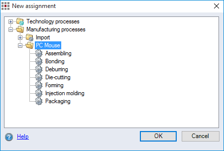 New Assignment dialog