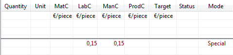 Calculation overview (excerpt)