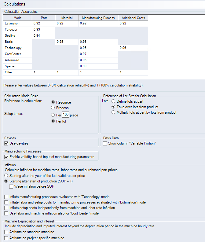 Calculations Interface