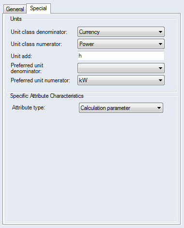 Attributes - Project/Data Administration Interface - Special Tab