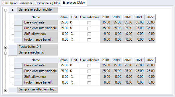 Locations Tab, Shift Models Dialog