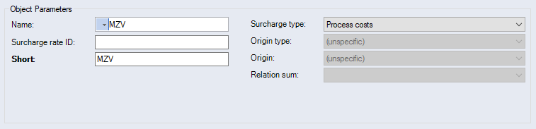 Data Administration, Basic data Surcharge rates