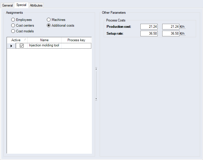 Manufacturing Processes, Special Tab