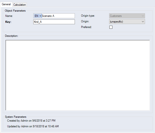 Exchange Rates, Origin type Customers, General Tab