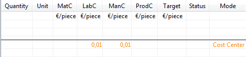 Calculation overview (excerpt)