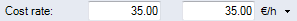 Cost rate entry field