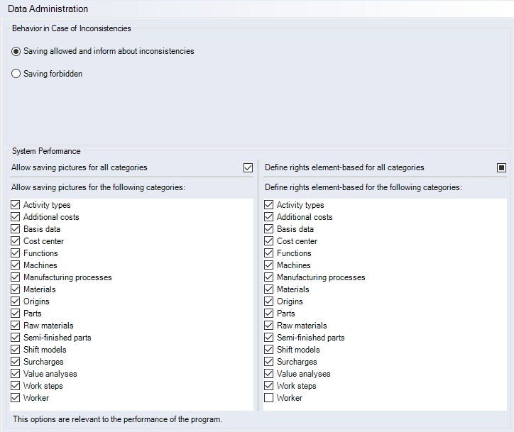 Data Administration Interface