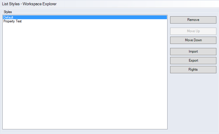 List Styles - Workspace Explorer